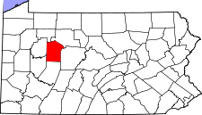 Pennsylvania Map showing Jefferson County