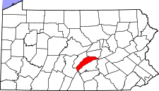 Pennsylvania Map showing Juniata County