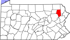Pennsylvania Map showing Lackawanna County