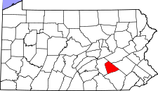 Pennsylvania Map showing Lebanon County