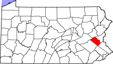 Pennsylvania Map showing Lehigh County