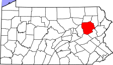 Pennsylvania Map showing Luzerne County