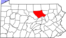 Pennsylvania Map showing Lycoming County