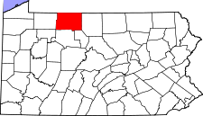 Pennsylvania Map showing McKean County