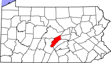 Pennsylvania Map showing Mifflin County