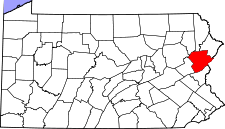 Pennsylvania Map showing Monroe County