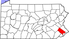 Pennsylvania Map showing Montgomery County