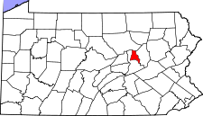 Pennsylvania Map showing Montour County
