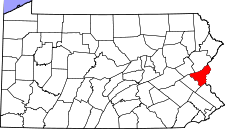 Pennsylvania Map showing Northampton County