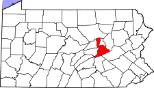 Pennsylvania Map showing Northumberland County
