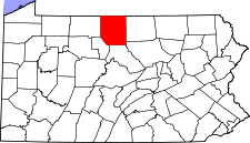 Pennsylvania Map showing Potter County