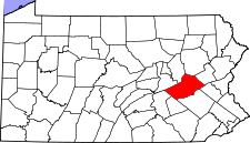 Pennsylvania Map showing Schuylkill County