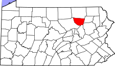 Pennsylvania Map showing Sullivan County