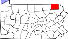 Pennsylvania Map showing Susquehanna County
