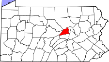 Pennsylvania Map showing Union County
