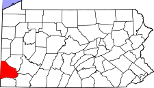 Pennsylvania Map showing Washington County