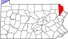 Pennsylvania Map showing Wayne County