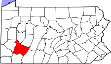 Pennsylvania Map showing Westmoreland County