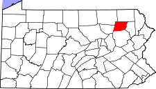 Pennsylvania Map showing Wyoming County