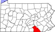 Pennsylvania Map showing York County
