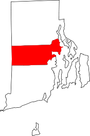 Rhode Island Map showing Kent County