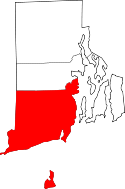 Rhode Island Map showing Washington County