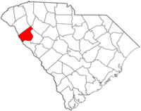 South Carolina Map showing Abbeville County