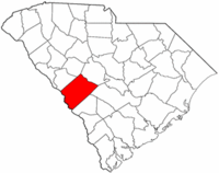 South Carolina Map showing Aiken County