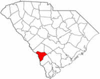 South Carolina Map showing Allendale County