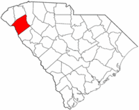 South Carolina Map showing Anderson County