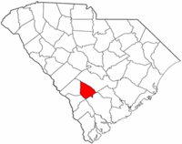 South Carolina Map showing Bamberg County