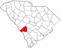 South Carolina Map showing Barnwell County