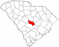 South Carolina Map showing Calhoun County