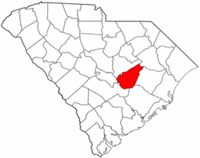 South Carolina Map showing Clarendon County