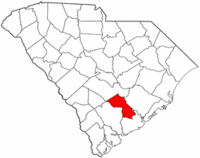 South Carolina Map showing Dorchester County