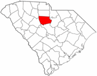 South Carolina Map showing Fairfield County