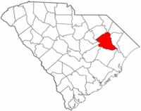 South Carolina Map showing Florence County