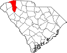 South Carolina Map showing Greenville County