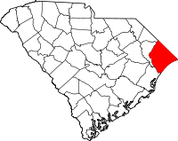 South Carolina Map showing Horry County