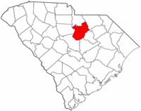 South Carolina Map showing Kershaw County
