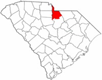 South Carolina Map showing Lancaster County