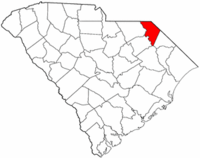 South Carolina Map showing Marlboro County