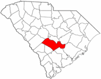 South Carolina Map showing Orangeburg County