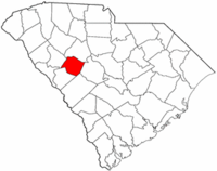 South Carolina Map showing Saluda County