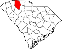 South Carolina Map showing Spartanburg County