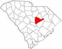 South Carolina Map showing Sumter County