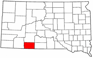 South Dakota Map showing Bennett County