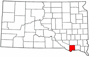 South Dakota Map showing Bon Homme County