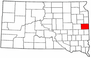 South Dakota Map showing Brookings County
