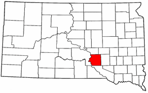 South Dakota Map showing Brule County